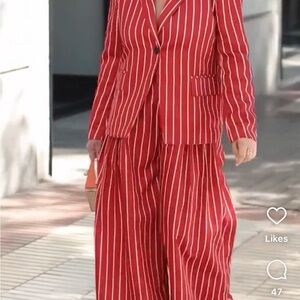 STYLEWE Red Striped Blazer